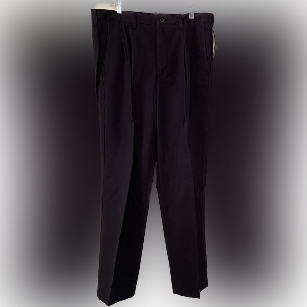 Cambridge Classic Mens Slacks Dark Navy Easy Care with Front Pleat NWT 36-32